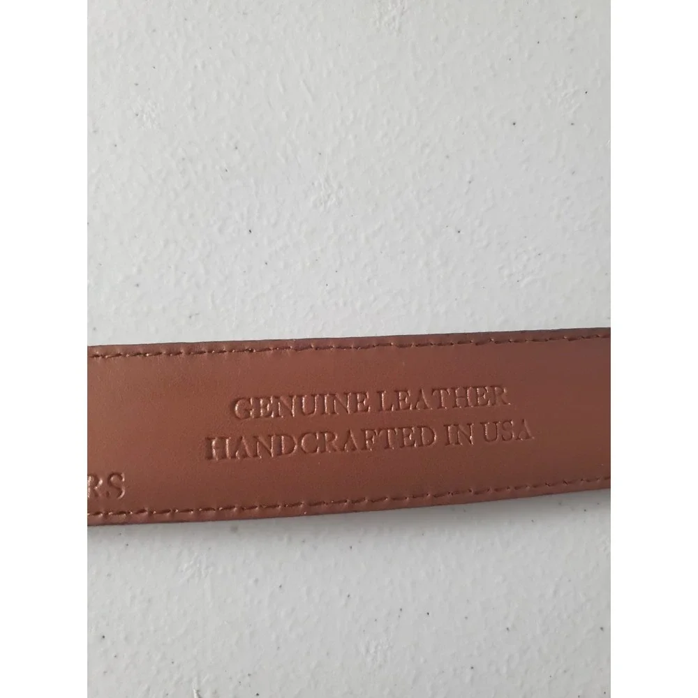 Brooks Brothers Belt Mens 40 Brown Genuine Leather Handcrafted Usa